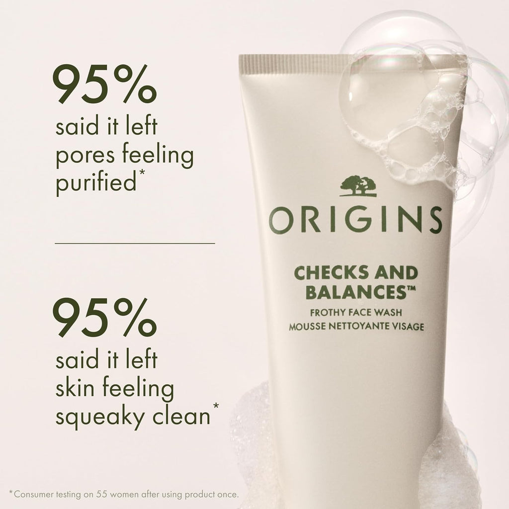 Origins Checks and Balances Frothy Face Wash & Gentle Face Wash for Men and Women | Foaming Facial Cleanser