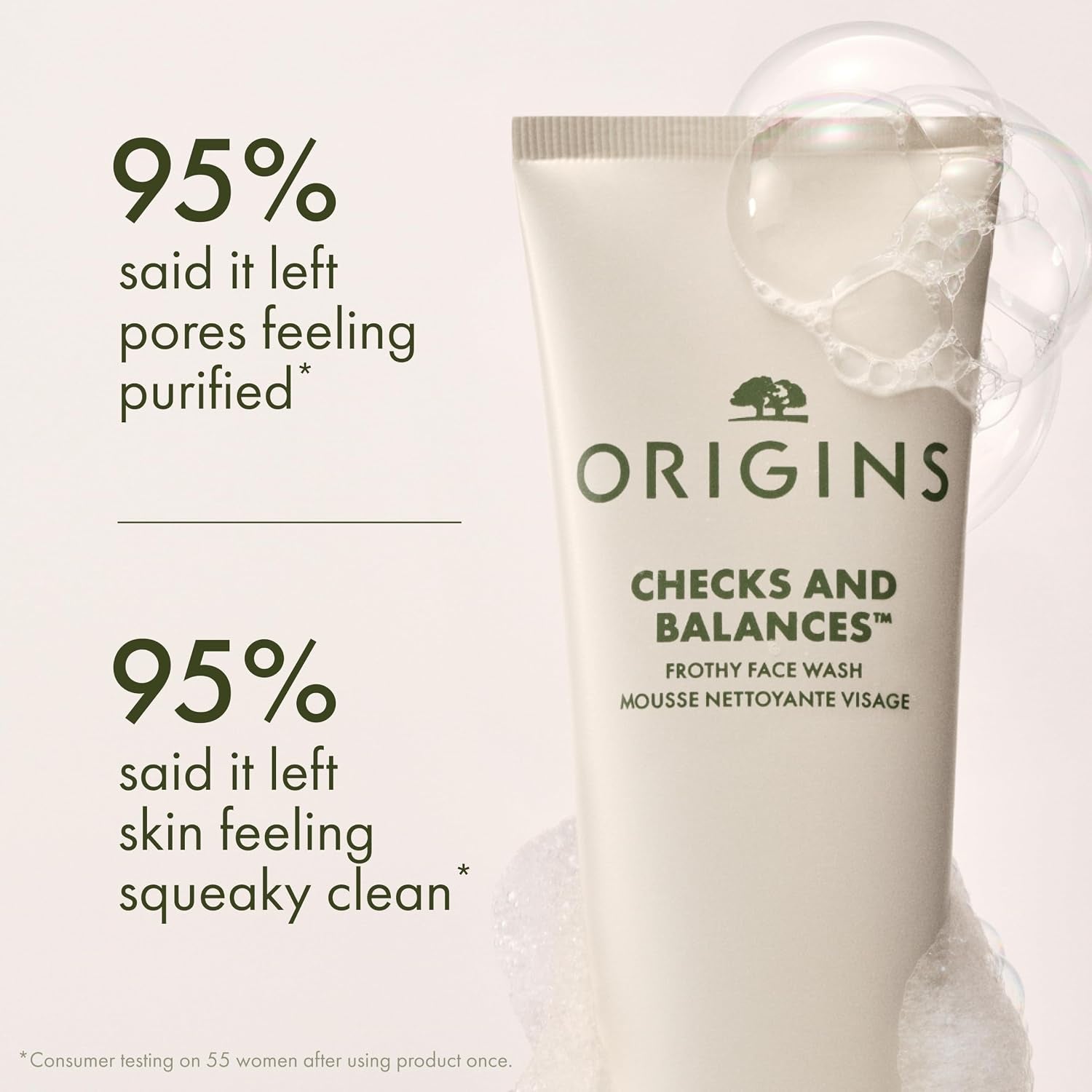 Origins Checks and Balances Frothy Face Wash & Gentle Face Wash for Men and Women | Foaming Facial Cleanser
