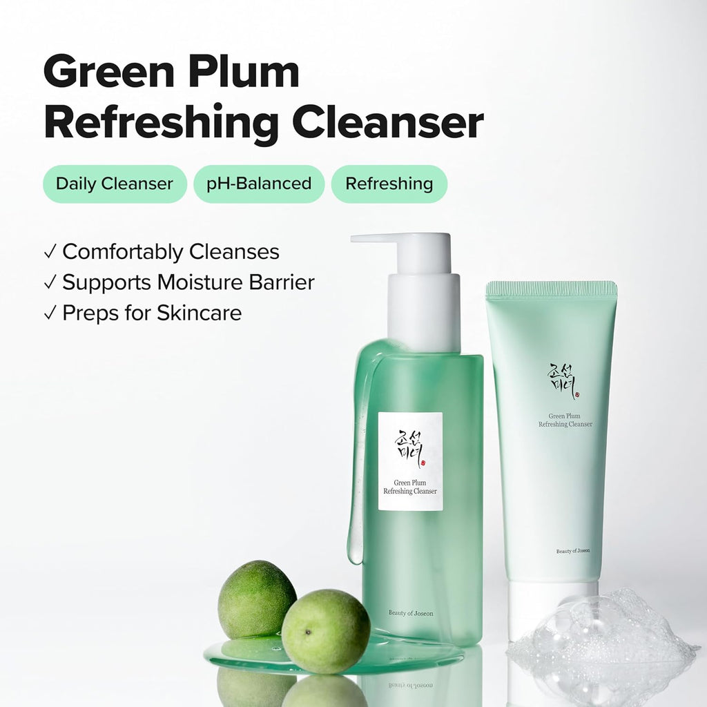 Joseon Beauty Green Plum Refreshing Gel Cleanser - Deep Pore Cleansing Face Wash for All Skin Types, 200ml (6.76 Fl. Oz)