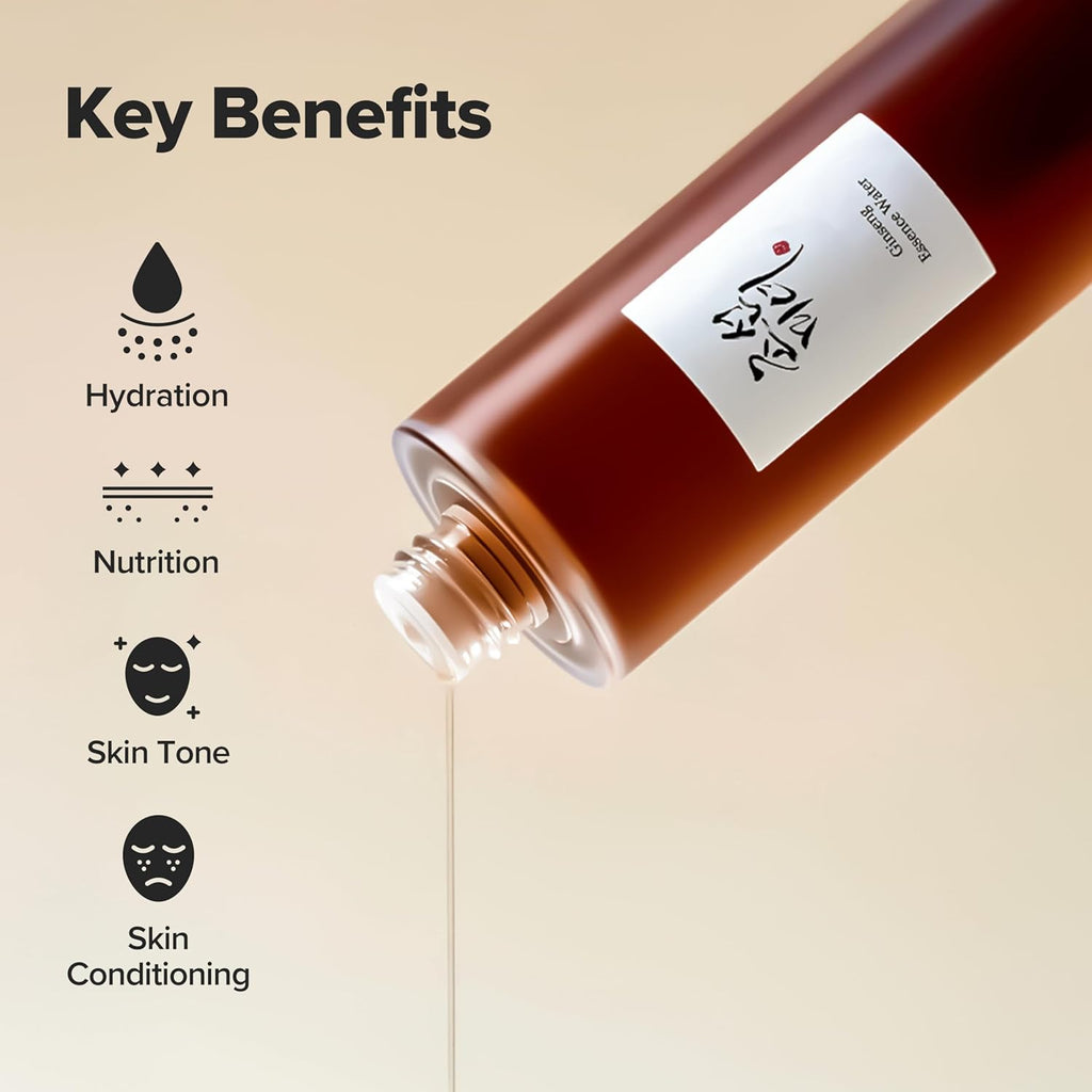 Ginseng Essence Water Hydrating Toner for Dry and Dull Skin - Korean Moisturizing Skincare for All, 150ml (5.07 fl oz)