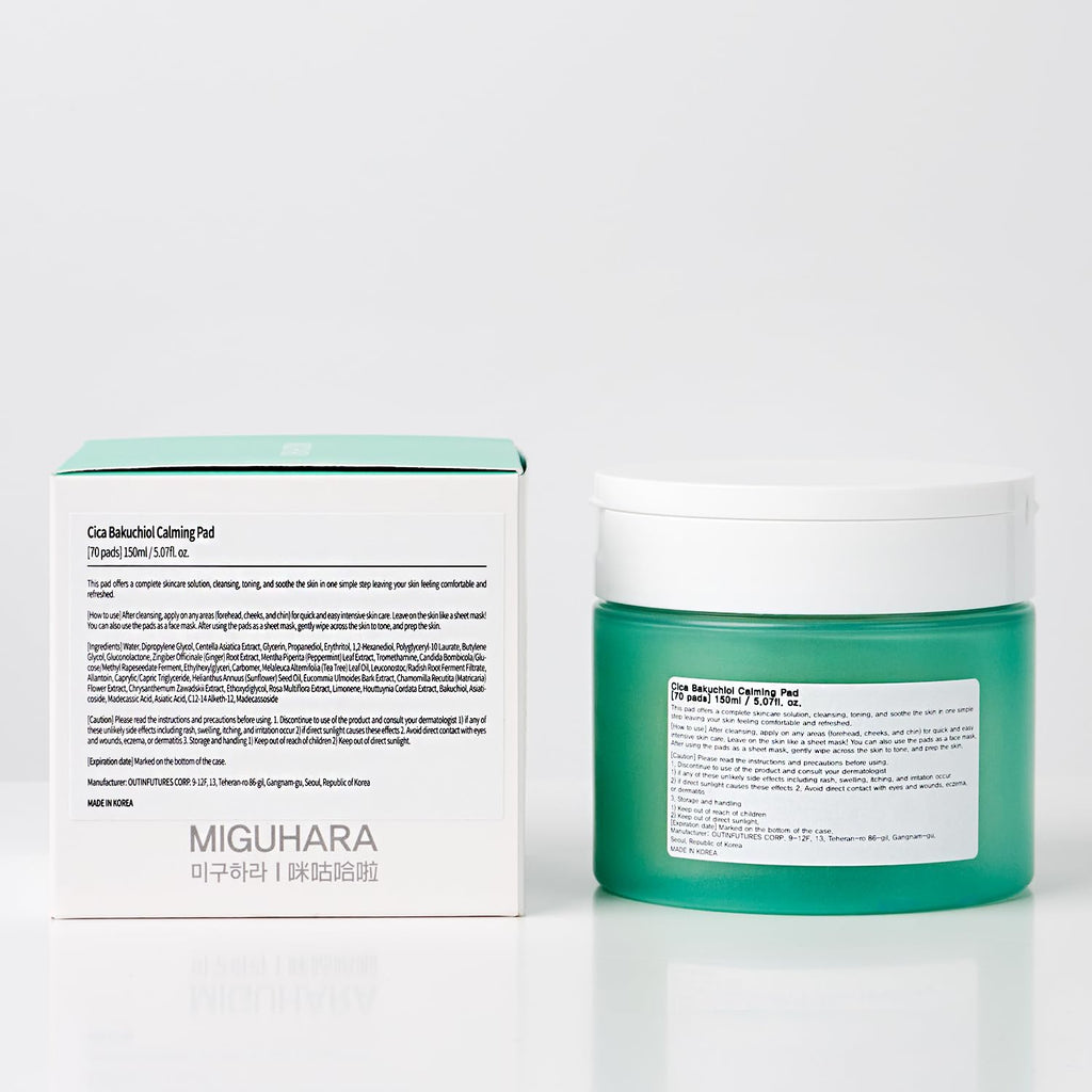 Cica Bakuchiol Calming Toner Pads | Korean Skincare (150ml / 5.07 fl oz)