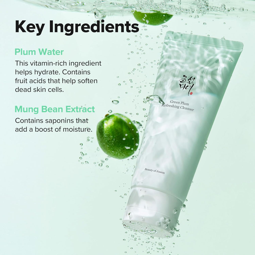 Joseon Beauty Green Plum Refreshing Gel Cleanser - Deep Pore Cleansing Face Wash for All Skin Types, 200ml (6.76 Fl. Oz)