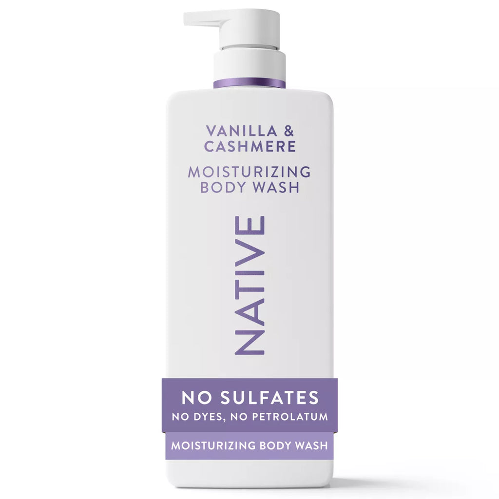 Native Moisturizing Bodywash - Vanilla & Cashmere - 22 Fl Oz: Paraben-Free, Sulfate-Free, Sensitive Skin, Whole Body