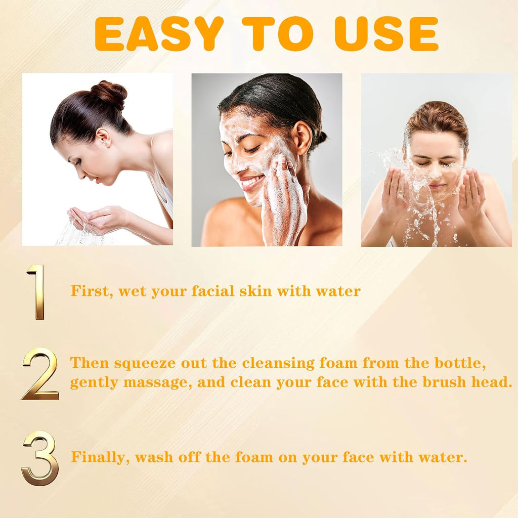 2Pcs Turmeric Facial Cleanser, Turmeric Face Wash, Turmeric Foaming Cleanser, Foaming Face Wash, Tumeric Face Wash, Turmeric Wash Facial Cleanser, Deep Clean and Firm Pores, 5.28 Fl.Oz/1Pcs