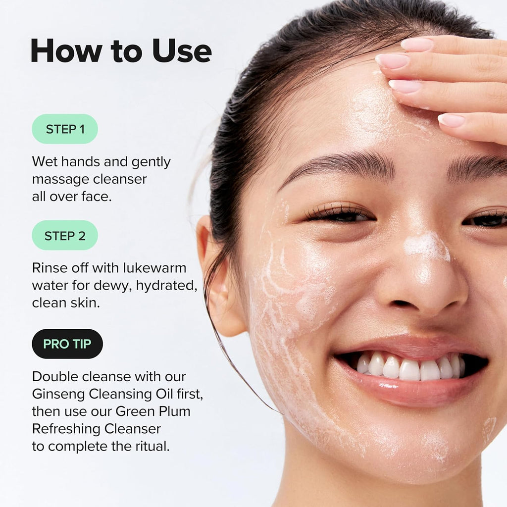 Joseon Beauty Green Plum Refreshing Gel Cleanser - Deep Pore Cleansing Face Wash for All Skin Types, 200ml (6.76 Fl. Oz)
