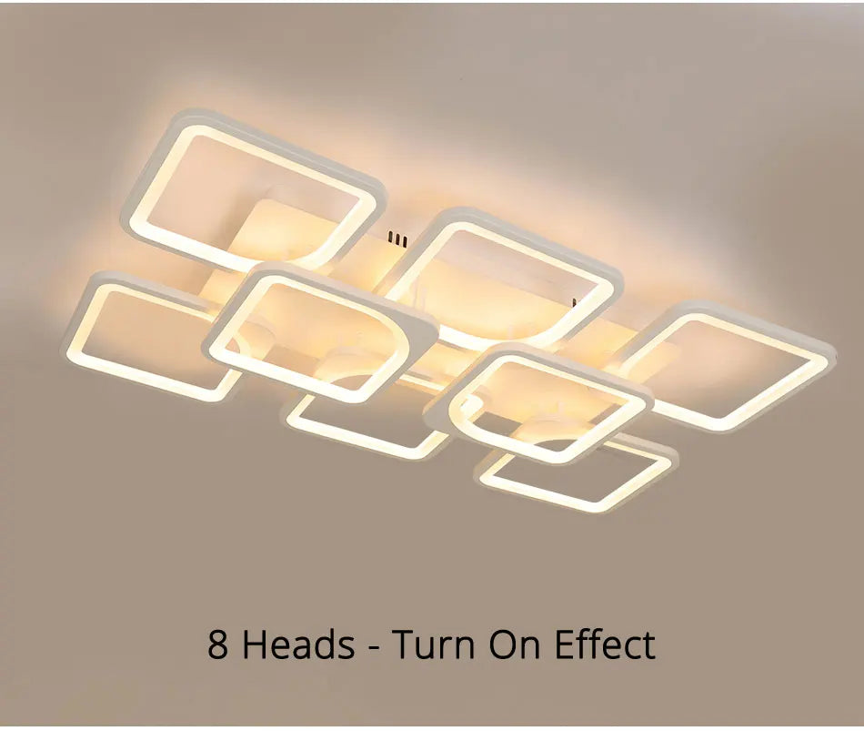 QIYIMEI Modern LED Chandeliers Dimmable White Indoor Lights For Bedroom Study Living Room Acrylic Lighting Fixture luster Lamps