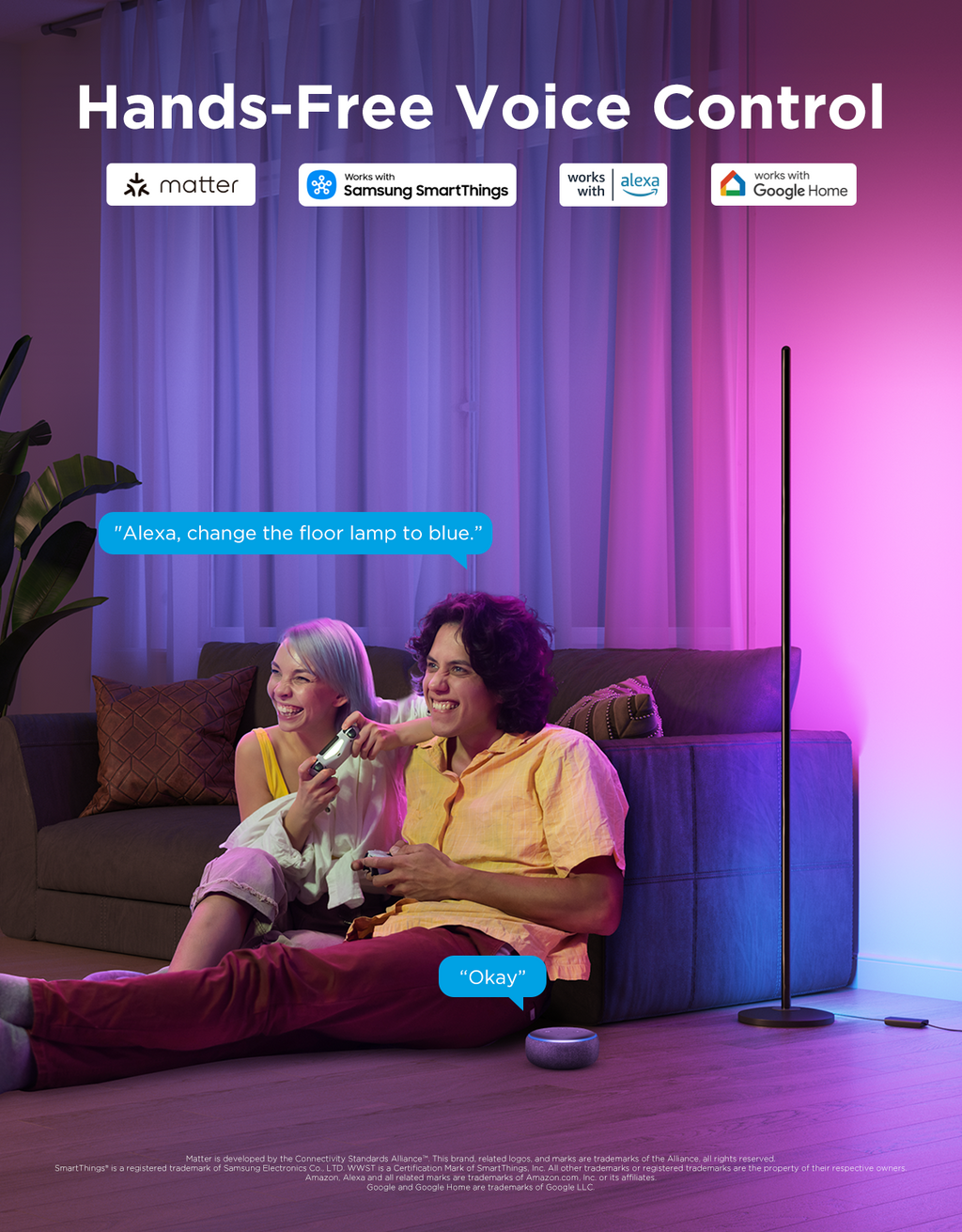 Smart floor lamp product view