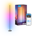 RGBICW Smart Corner Floor Lamp glowing with multicolor light in a corner