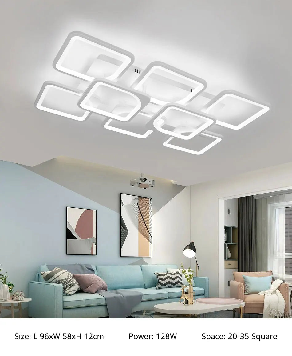 QIYIMEI Modern LED Chandeliers Dimmable White Indoor Lights For Bedroom Study Living Room Acrylic Lighting Fixture luster Lamps