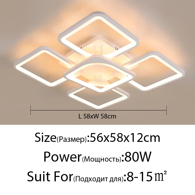 QIYIMEI Modern LED Chandeliers Dimmable White Indoor Lights For Bedroom Study Living Room Acrylic Lighting Fixture luster Lamps