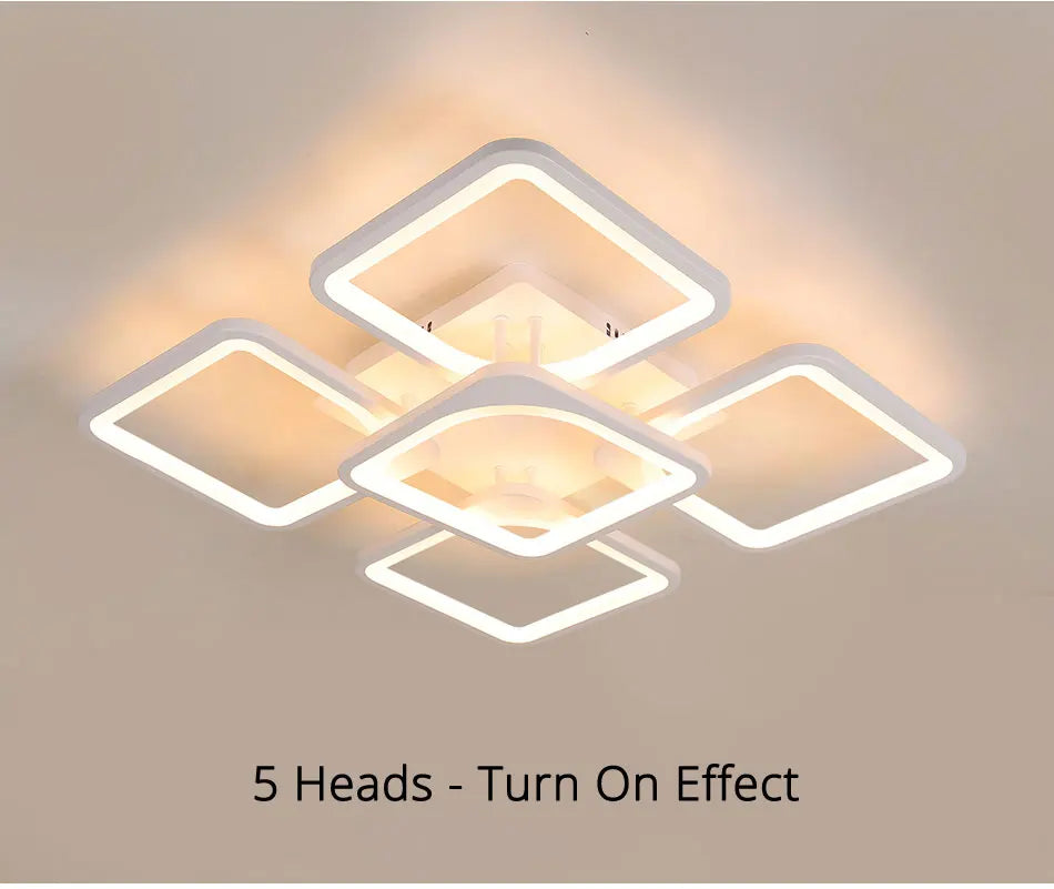 QIYIMEI Modern LED Chandeliers Dimmable White Indoor Lights For Bedroom Study Living Room Acrylic Lighting Fixture luster Lamps