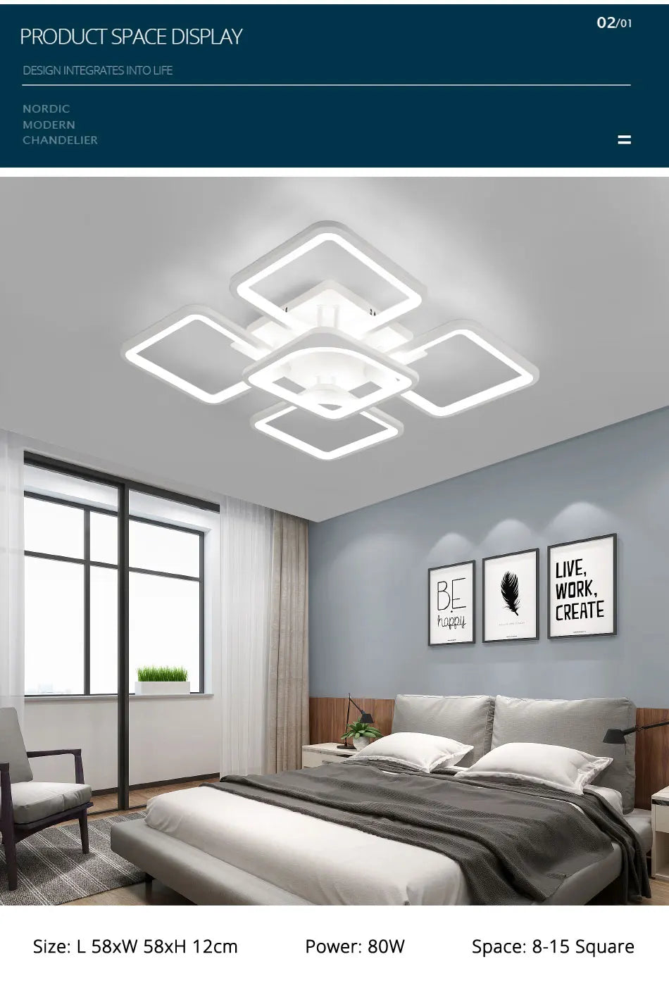 QIYIMEI Modern LED Chandeliers Dimmable White Indoor Lights For Bedroom Study Living Room Acrylic Lighting Fixture luster Lamps