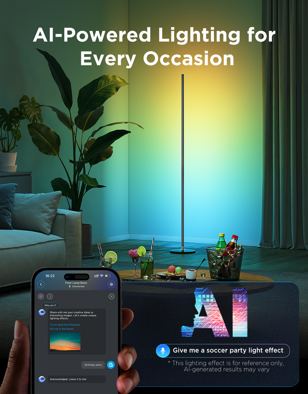 AI-powered lighting scenes feature