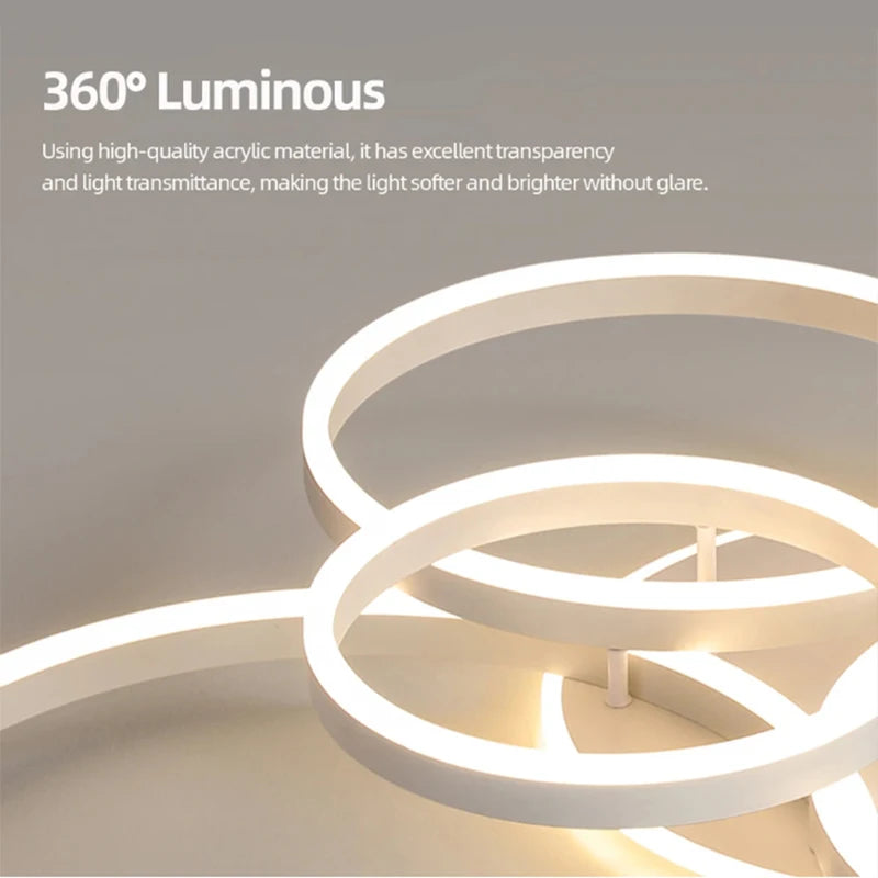 Modern Circular Ring LED Ceiling Chandelier Living Bedroom Dining Room Lamps Indoor Lights Home Decor Luminaire AC85-260V