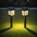 2Pcs Outdoor LED Solar Lights Solar Powered Garden Lamp Waterproof For Yard Patio Lawn Pathway Walkway Decoration Lighting