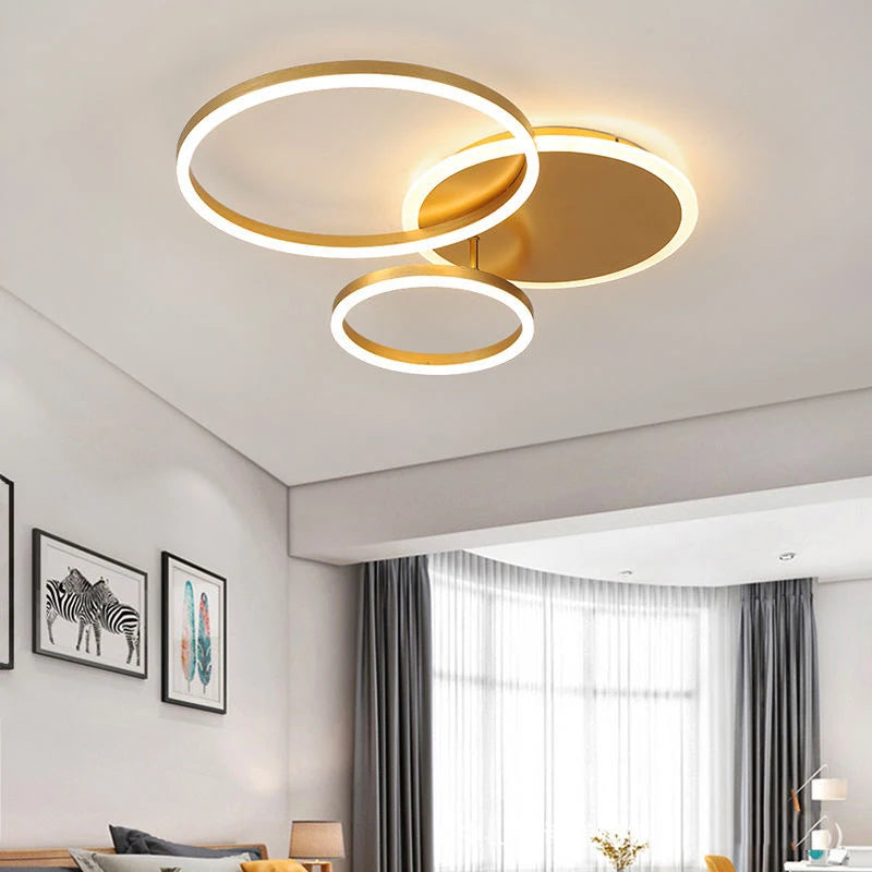 Modern Circular Ring LED Ceiling Chandelier Living Bedroom Dining Room Lamps Indoor Lights Home Decor Luminaire AC85-260V