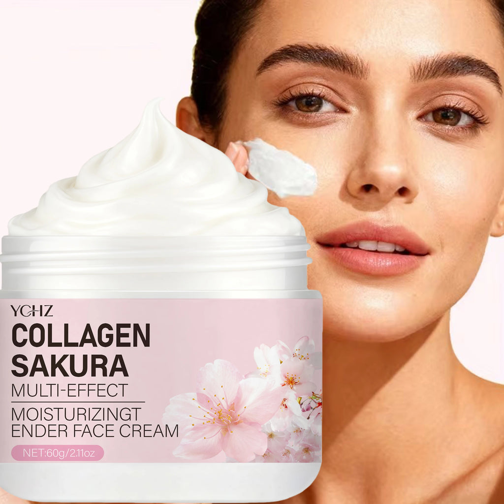 Sakura Cream Provides Sufficient Hydration for Dry Skin, with Collagen and Niacinamide It Helps Tighten and Lift the Skin, Smooth Out Skin Texture, and Even Out Skin Tone.