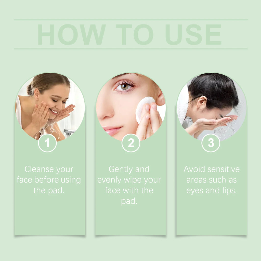 Salicylic Acid Cleaning Pads Reduce Pores Dirt Exfoliate Remove Dead Skin Gentle Oil Control Soothing Facial Care Cotton Pads