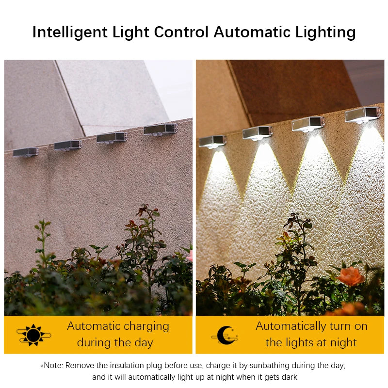 Solar Wall Lights Outdoor LED Lamp Waterproof Night Light for Garden, Pathway, Fence, Patio, Camping, Summer, Home Decor