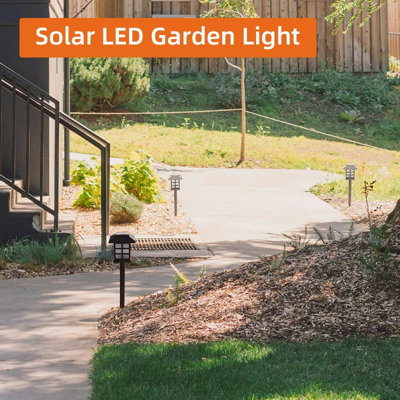 2Pcs Outdoor LED Solar Lights Solar Powered Garden Lamp Waterproof For Yard Patio Lawn Pathway Walkway Decoration Lighting