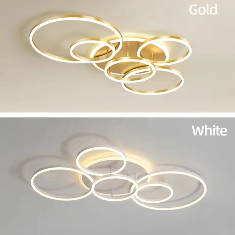 Modern Circular Ring LED Ceiling Chandelier Living Bedroom Dining Room Lamps Indoor Lights Home Decor Luminaire AC85-260V