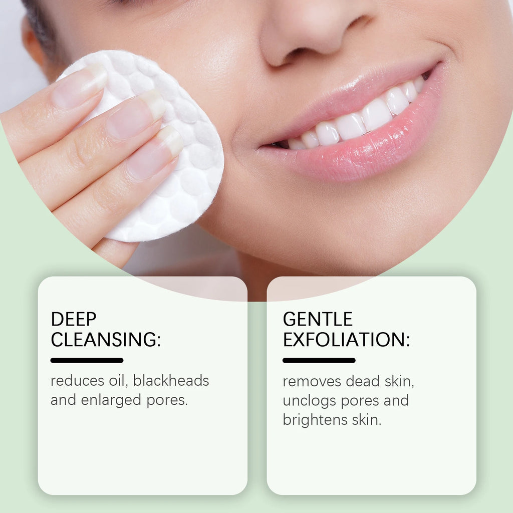 Salicylic Acid Cleaning Pads Reduce Pores Dirt Exfoliate Remove Dead Skin Gentle Oil Control Soothing Facial Care Cotton Pads