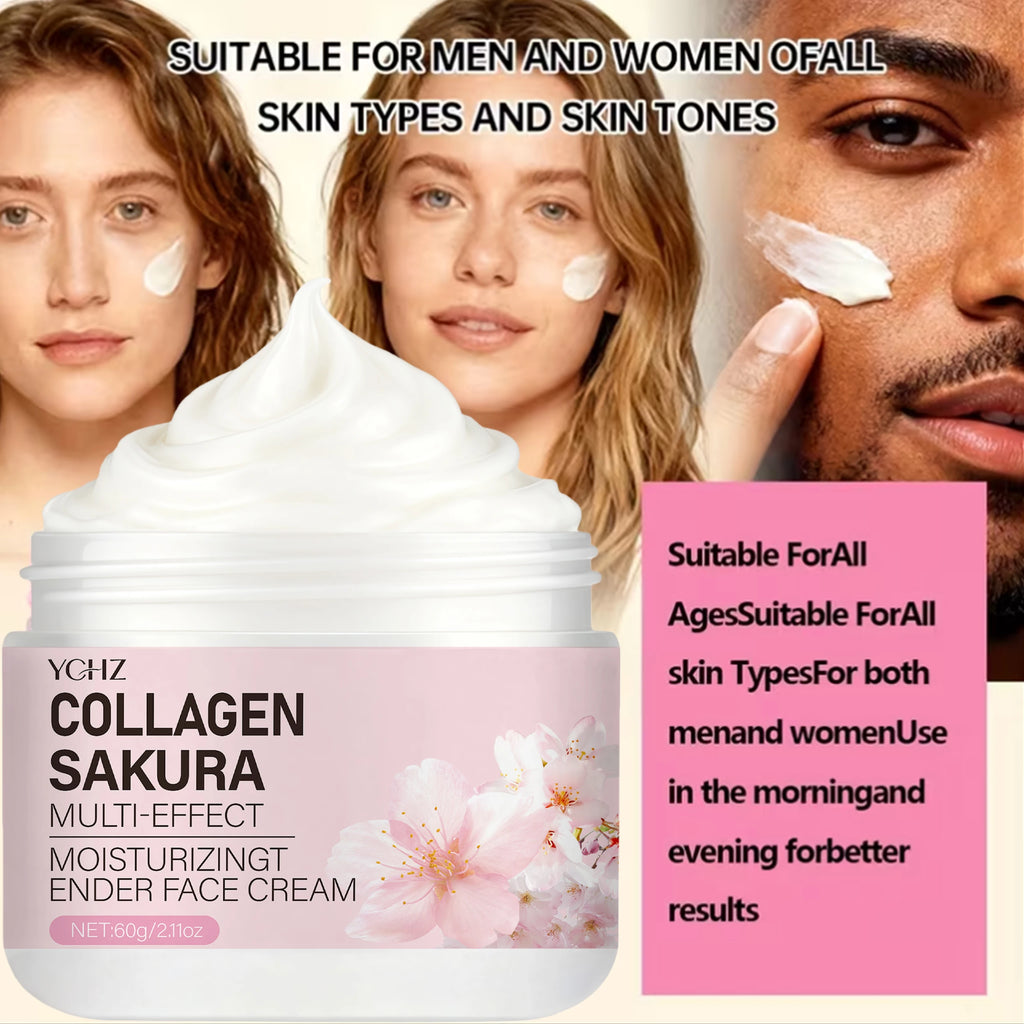 Sakura Cream Provides Sufficient Hydration for Dry Skin, with Collagen and Niacinamide It Helps Tighten and Lift the Skin, Smooth Out Skin Texture, and Even Out Skin Tone.