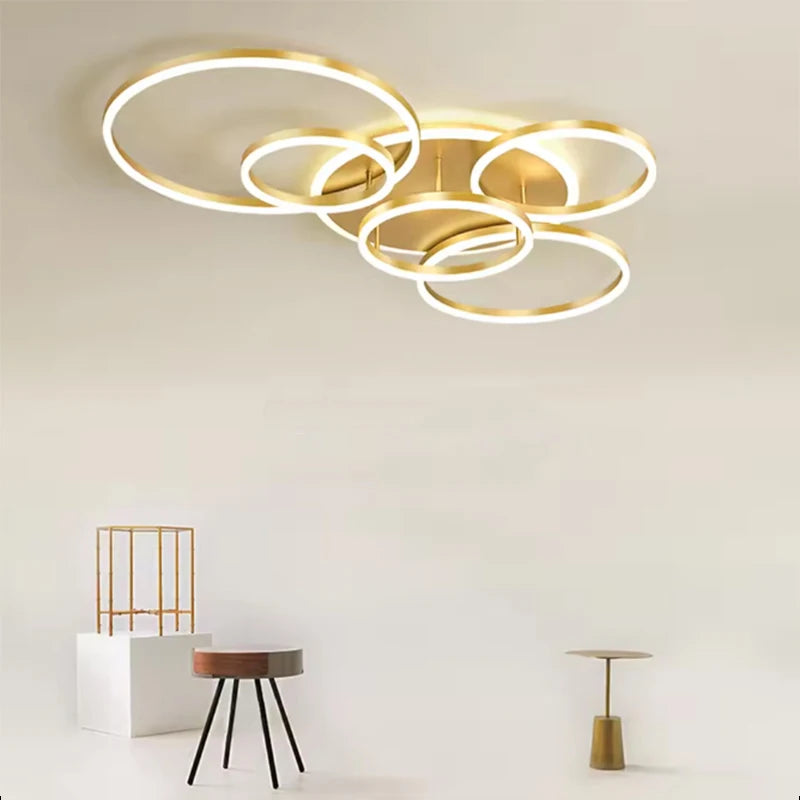 Modern Circular Ring LED Ceiling Chandelier Living Bedroom Dining Room Lamps Indoor Lights Home Decor Luminaire AC85-260V