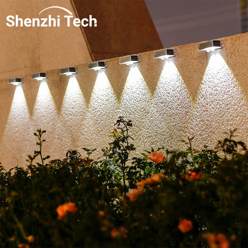 Solar Wall Lights Outdoor LED Lamp Waterproof Night Light for Garden, Pathway, Fence, Patio, Camping, Summer, Home Decor