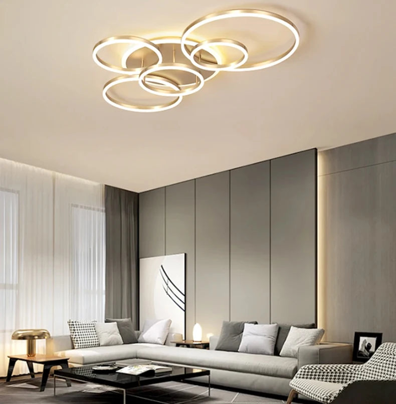 Modern Circular Ring LED Ceiling Chandelier Living Bedroom Dining Room Lamps Indoor Lights Home Decor Luminaire AC85-260V
