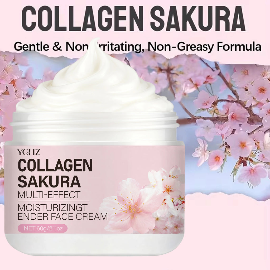 Sakura Cream Provides Sufficient Hydration for Dry Skin, with Collagen and Niacinamide It Helps Tighten and Lift the Skin, Smooth Out Skin Texture, and Even Out Skin Tone.