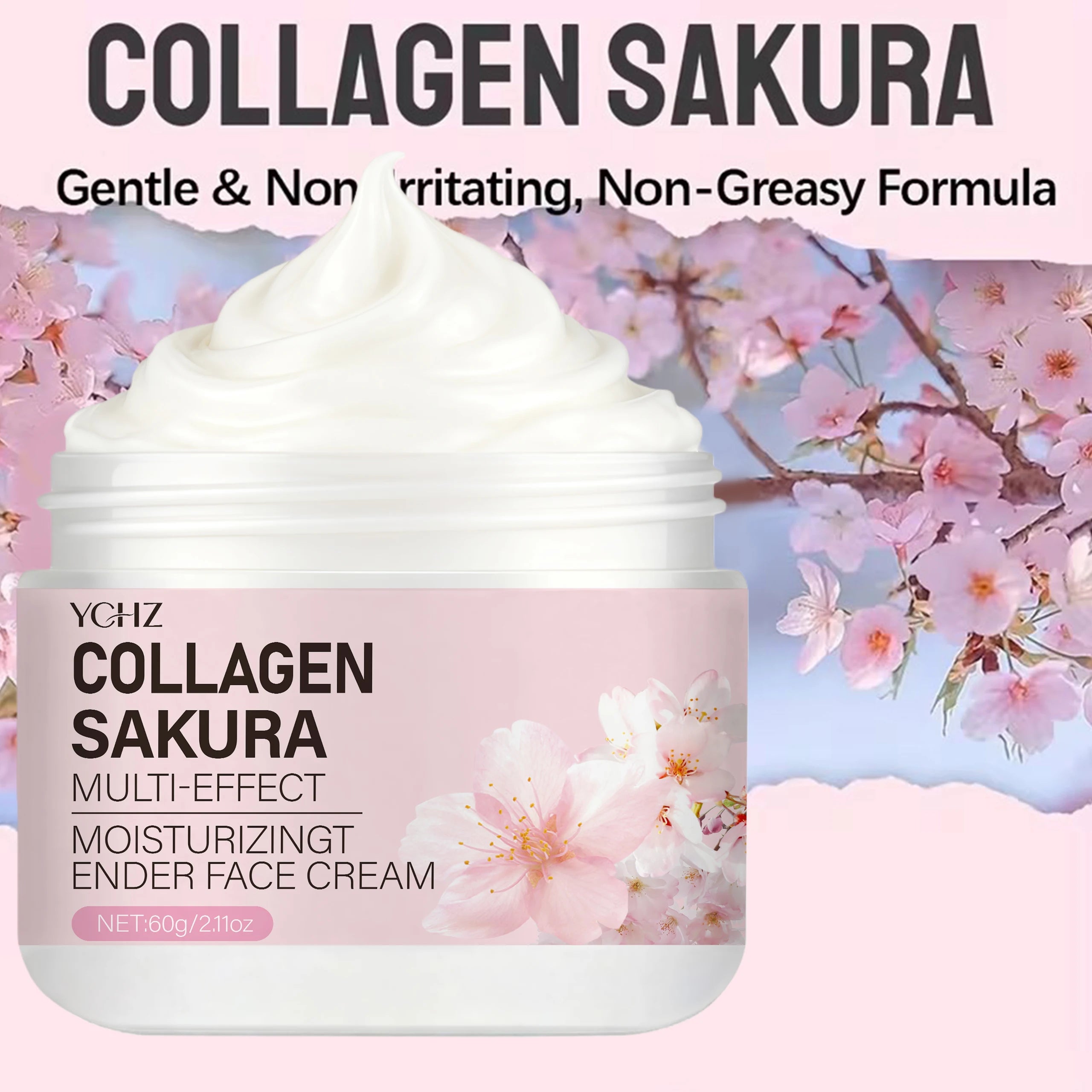 Sakura Cream Provides Sufficient Hydration for Dry Skin, with Collagen and Niacinamide It Helps Tighten and Lift the Skin, Smooth Out Skin Texture, and Even Out Skin Tone.