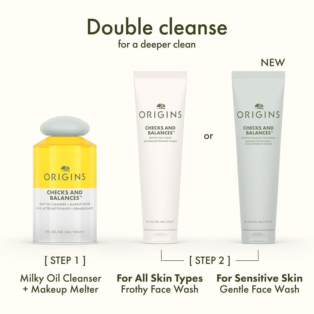 Origins Checks and Balances Frothy Face Wash & Gentle Face Wash for Men and Women | Foaming Facial Cleanser