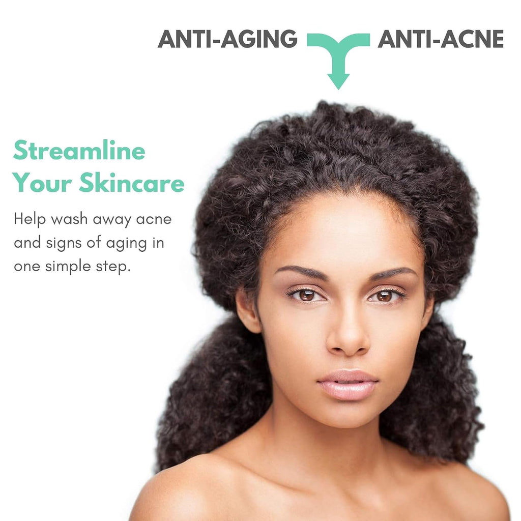 AHA Glycolic Acid 10% Acne Face Wash to Help Clear Clogged Pores - Anti-Aging Acne Skincare Glycolic Acid Face Wash with Natural Ingredients - Acne Cleanser Glycolic Face Wash - Acne Control Cleanser